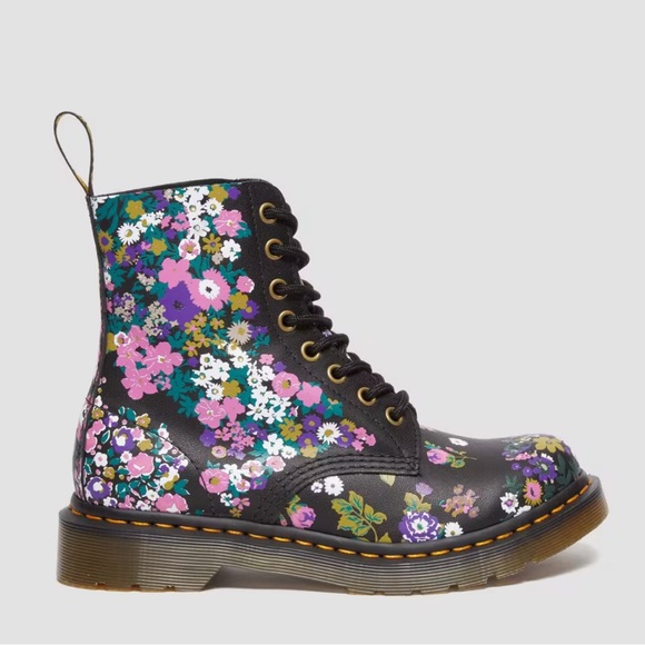 DR MARTENS 1460 PASCAL WOMEN'S VINTAGE FLORAL LEATHER LACE UP BOOTS - Picture 6 of 8